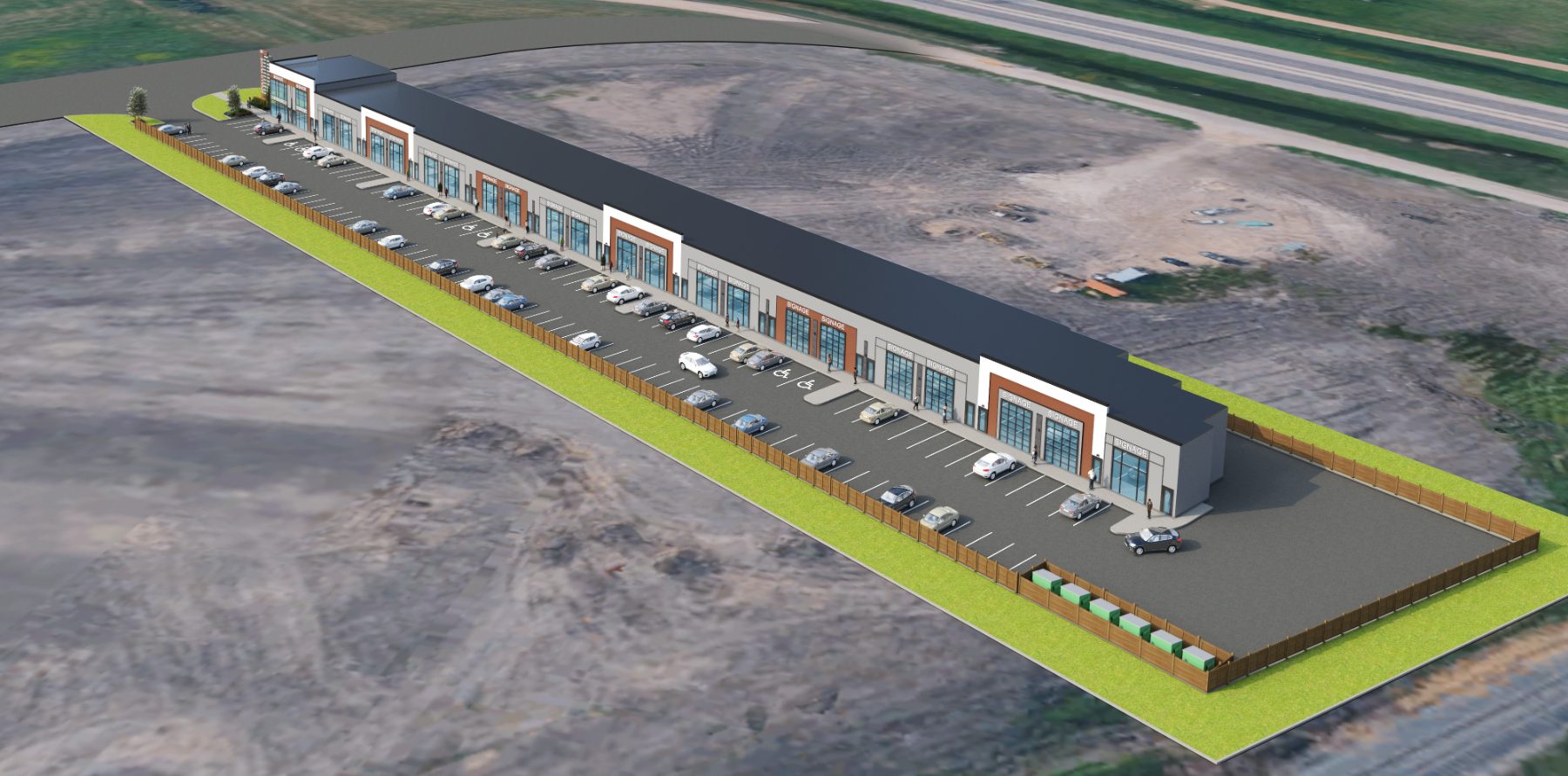 Apollo Place aerial rendering, rear